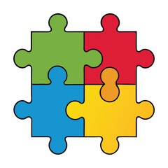 Obraz premium A colorful jigsaw seamless pattern with interlocking puzzle pieces, creating a playful, continuous design perfect for backgrounds, wrapping, or creative projects. 