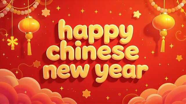 Festive greeting for a prosperous Horse Chinese New Year, wishing great success with Mǎ D&agrave;o Ch&eacute;ng Gōng, featuring vibrant lanterns and clouds