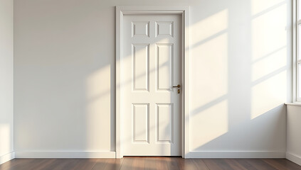 Fototapeta premium Minimalist White Paneled Interior Door
