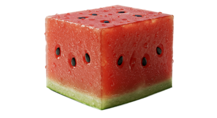 Realistic 3D Watermelon Cube Juicy Refreshing Summer Fruit