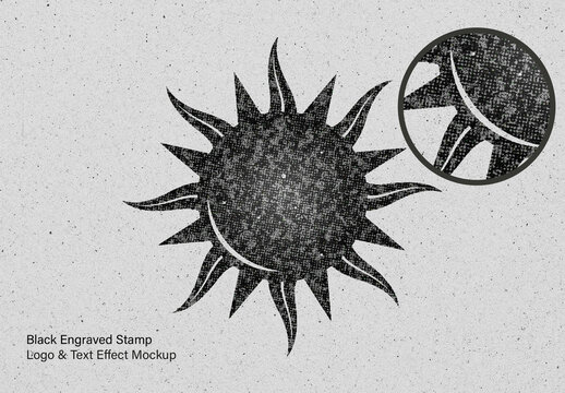 Black Engraved Stamp Logo & Effect Mockup