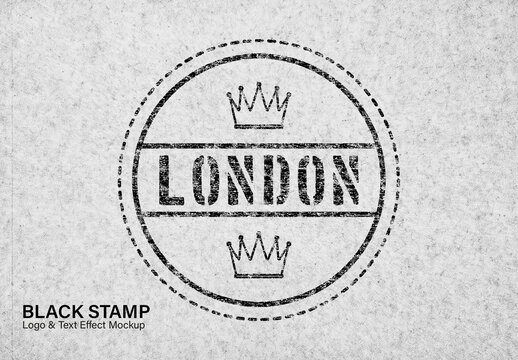 Black Vintage Rubber Stamp Mockup