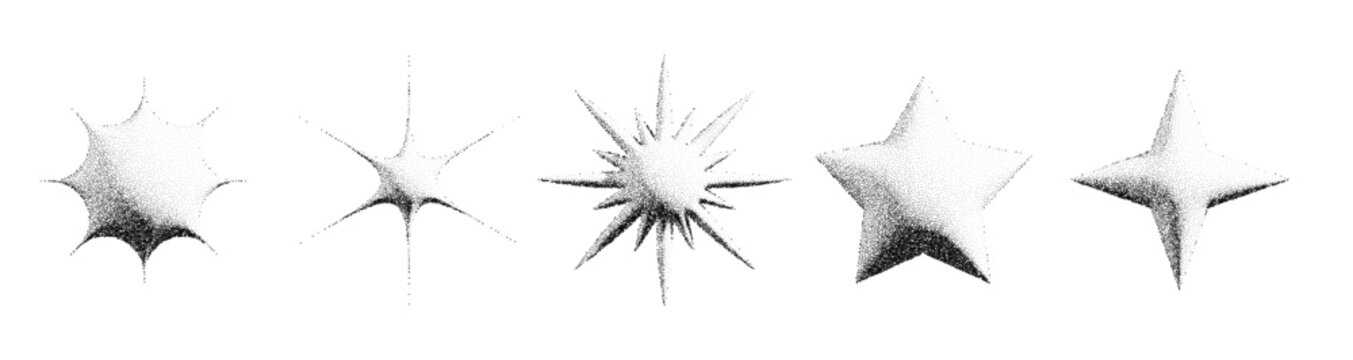 black stippled stars collection d dotted textured flares 