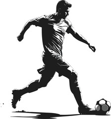 Naklejka premium Black and White Soccer Player Silhouette