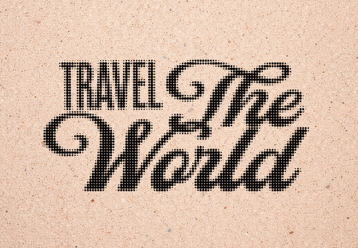 Halftone Ink Dotted Text And Logo Effect Mockup