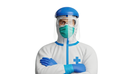 Healthcare Worker in Full Personal Protective Equipment (PPE)