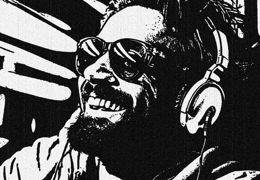 Grain Draw Print Photo Effect