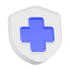 Obraz premium cross shield icon 3d render white color