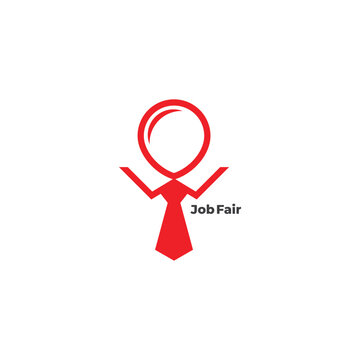 job fair pin location necktie simple logo vector