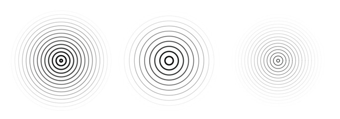 concentric ripple circles set sonar or sound wave rings 