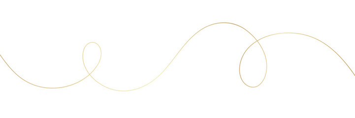 Gold continuous line drawing, abstract elegant flowing golden ribbon design ©  MVectors
