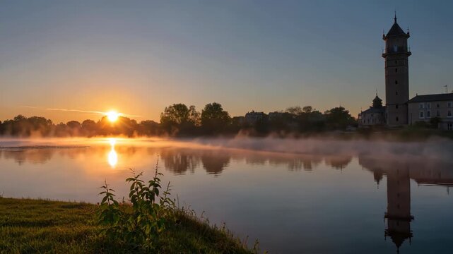 Sunrise Tower View by the Lake