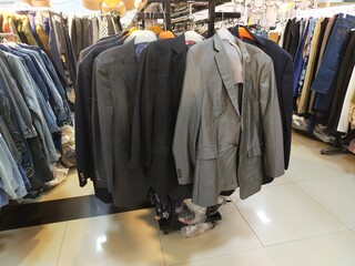 wardrobe with clothes