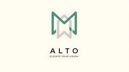 A clean and minimalist logo for a brand named Alto with the tagline Elevate Your Vision