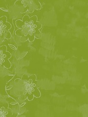 Line art floral digital stationary in sage