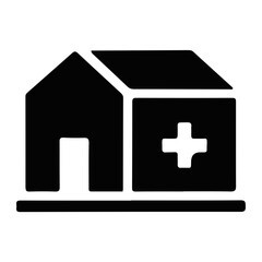 Fototapeta premium Solid icon of medical assistance