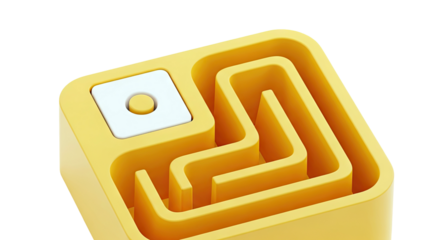 Yellow Maze with White Starting Square and Button