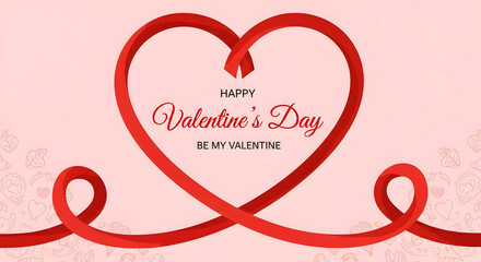 Valentine's day heart design with ribbon