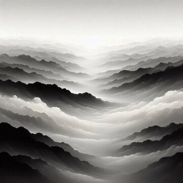 Horizontal Fade Charcoal Drift to Alabaster Mist Featuring AIGen