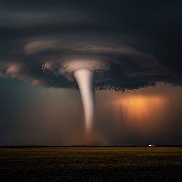 Long exposure Motion blur on the tornado creating a sense of spe