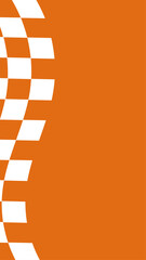 Orange Background with Checkered Border Design.