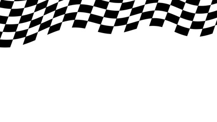 Waving Checkered Flag Racing Finish Line.