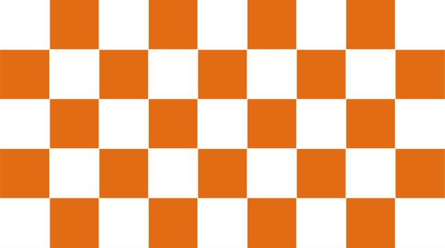 Orange and White Checkerboard Pattern Background.