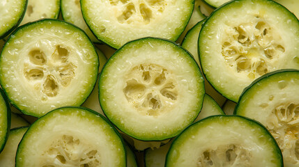 Zucchini Slices Close Up Food Detail Image