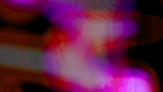 Light Transition, Abstract Neon Lights Motion With Colorful Orbs In Night