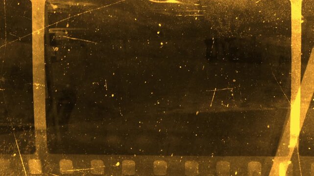 Film Movie Transition, Golden Abstract Film Texture with Vintage Scratches