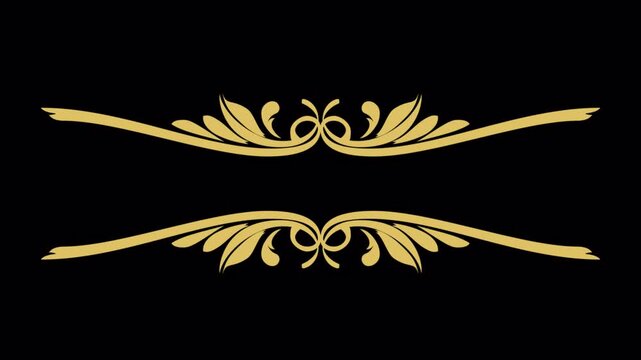 Elegant Golden Flourish Border Design on Black Background.