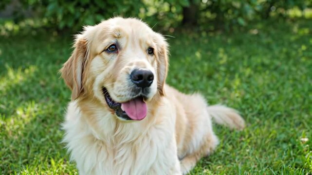 Golden Retriever on the Grass