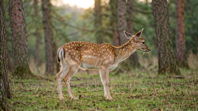 Sika Deer Material in the Forest