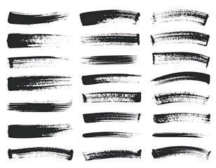 A collection of black brush strokes on a white background
