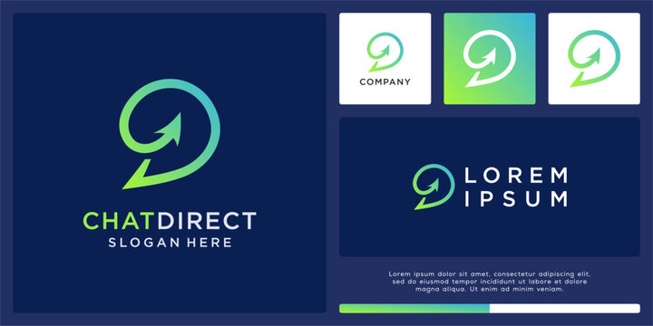 Chat direct logo design with arrow.