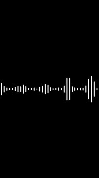 Vertical  abstract music sound wave or audio wavefrom isolated on black  background.Line digital minimalist voice and symbol technology.