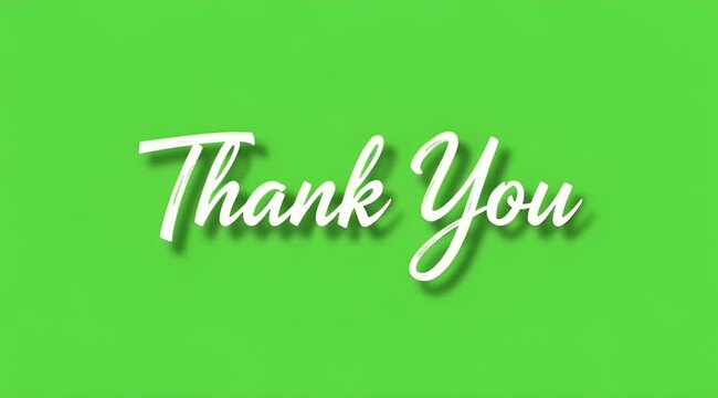 Thank You Message on Green Background.