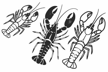 Obraz premium Watercolor boiled crawfish