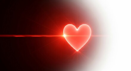 Heart Shape with Red Light Effect on Dark Background.