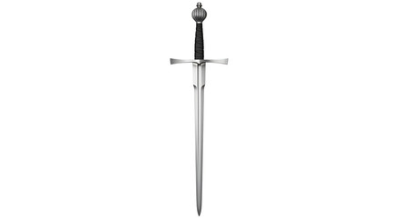 Medieval Sword with Ornate Pommel on Black Background