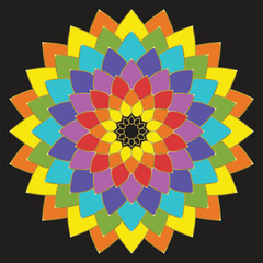 Obraz premium design 260110, Computer graphic flowers, mandala