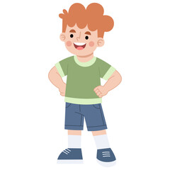 Illustration of a boy standing confidently