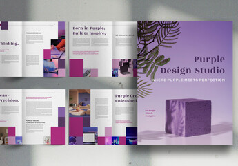 Purple Design Studio Promo Marketing Brochure Layout