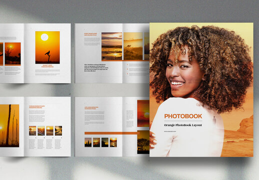 Orange Nature Sunset Promo PhotoBook Brochure Layout