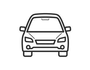 Fototapeta premium A simple line drawing of a car's front view