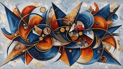 Colorful graffiti art painted on an old urban wall