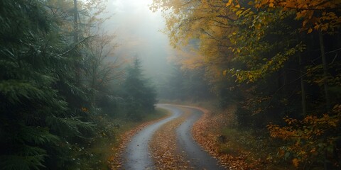 Obraz premium Autumn Forest Road