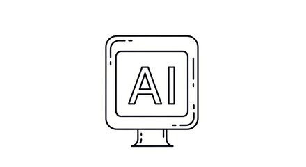 AI Artificial Intelligence Signage Symbol Icon Outline
