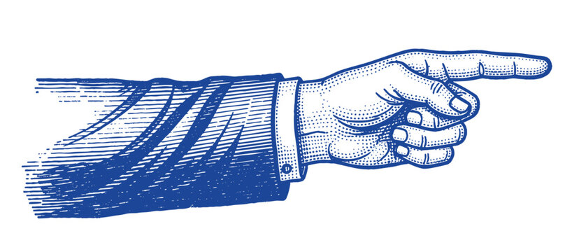 Vintage Pointing Hand Illustration