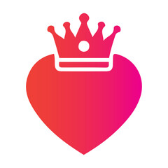Obraz premium Royal Heart Icon with a Crown - Symbolizing Love, Royalty, and Affection